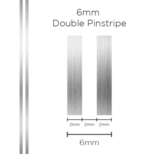 SAAS Pinstripe Double Silver 6mm x 10mt - 1307