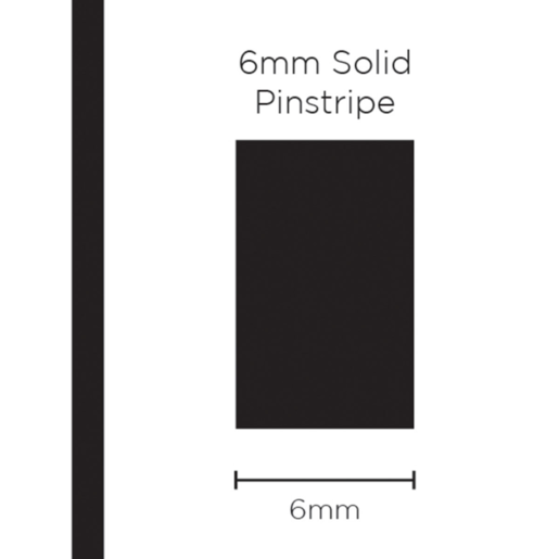 SAAS Pinstripe Solid Black 6mm x 10mt - 1201
