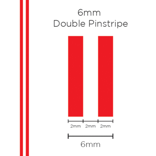 SAAS Pinstripe Double Red 6mm x 10mt - 1303
