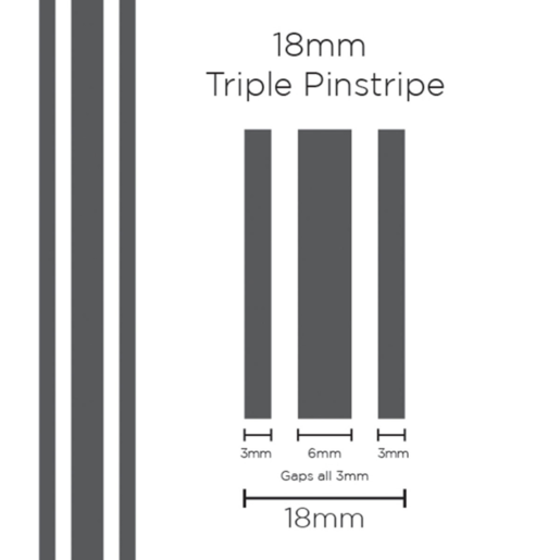 SAAS Pinstripe Triple Charcoal 18mm x 10mt - 11108