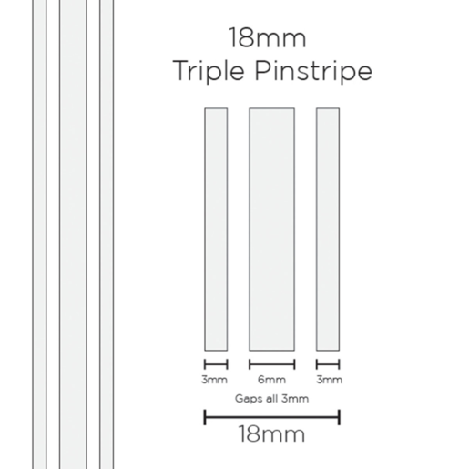 SAAS Pinstripe Triple White 18mm x 10mt - 11102