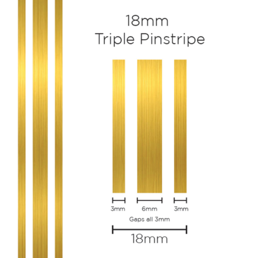 SAAS Pinstripe Triple Gold 18mm x 10mt - 11106