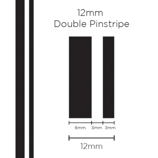 SAAS Pinstripe Double Black 12mm x 10mt - 1601