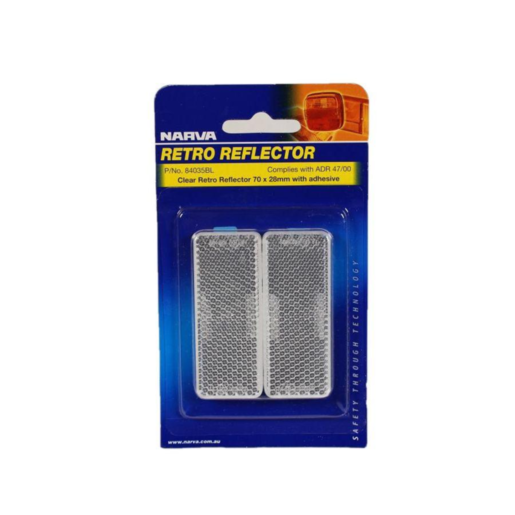 Narva Reflect Clear 70x28mm Adhesive (Blister Pack of 2) - 84035BL