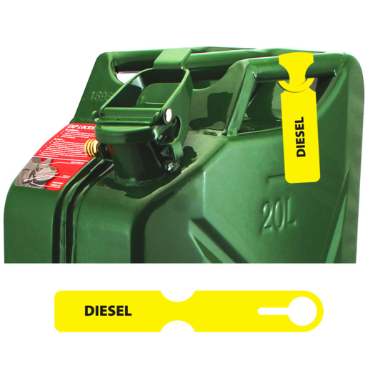 Haigh Fuel Can ID Tag Unleaded Olive Yellow - FCTYEL