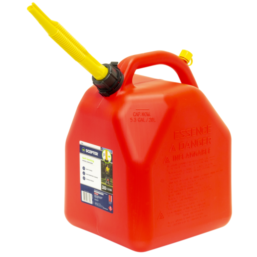 Scepter Fuel Can 20L Red Plastic Squat 5064 TVE 20 - 07694 