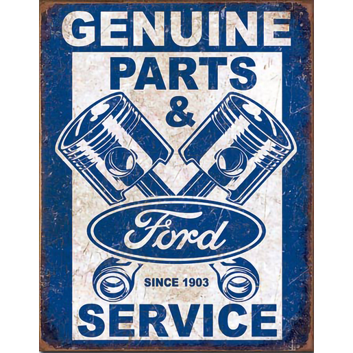 Nostalgia Metal Sign Genuine Parts and Ford Services MSI-2068 - MSI2068