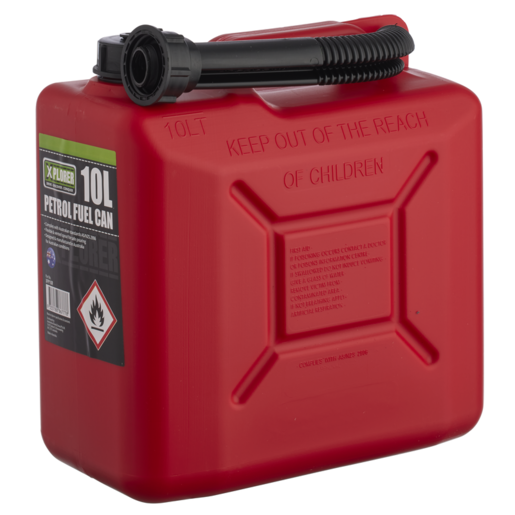 Xplorer Petrol Fuel Can 10L Red Plastic - XPP10R