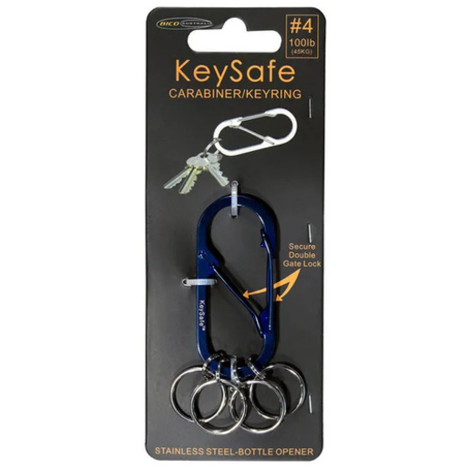 Keysafe Oval #4 Carabiner Blue - KS001-4BLU