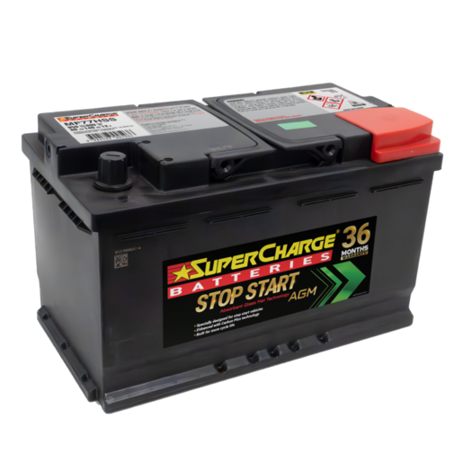 SuperCharge Stop Start AGM 12V 800CCA Car Battery- MF77HSS