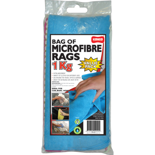 Kenco Bag of Microfibre Rags 1kg - KMR1KG