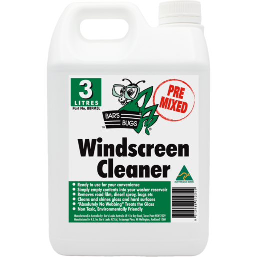 Bar's Bugs Pre-Mix Windscreen Cleaner 3L - BBPM3L