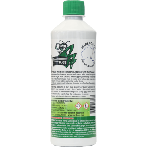 Bar's Bugs Windscreen Repellent Additive 500ml - BBWCWR500