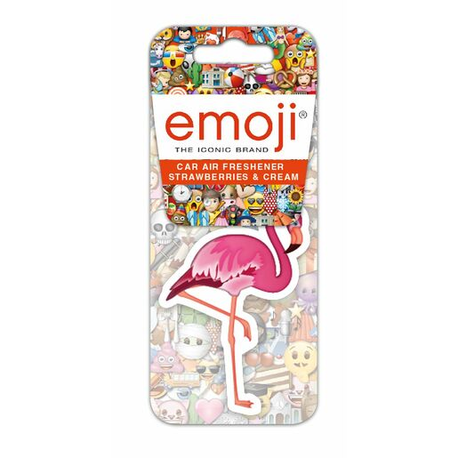 Emoji Car Air Freshener Carded Flamingo Strawberries & Cream - 4802311