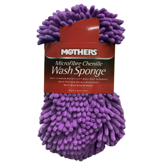 Mothers Microfibre Chenille Wash Sponge 230mm x 120mm x 50mm - 6720100