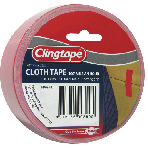 Clingtape Red Cloth Tape 48mm X 25m - RB42