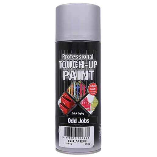 Odd Jobs Touch-Up Enamel Spray Paint Metallic Silver 250g -OJ019