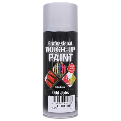 Odd Jobs Touch-Up Enamel Spray Paint Metallic Chrome 250g -OJ035