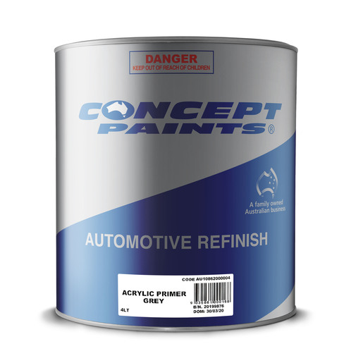 Concept Paints Acrylic Primer - Grey 4L - A03C/GRY/4