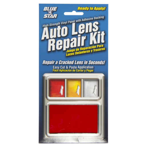 Blue Star Red Smooth Auto Lens Repair Kit Clear Pattern 197mm X 95mm - JL882R