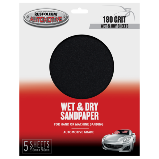 Rust-Oleum Wet and Dry Sandpaper 180 Grit (5sheets) - 367638