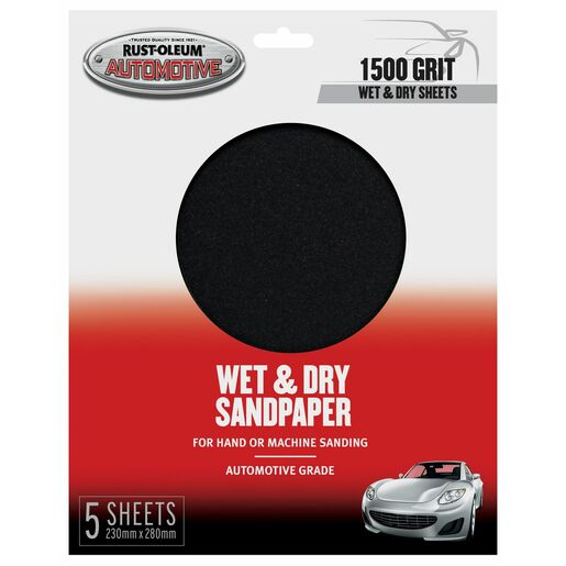 Rust-Oleum Wet and Dry Sandpaper 1500 Grit (5sheets) - 367637