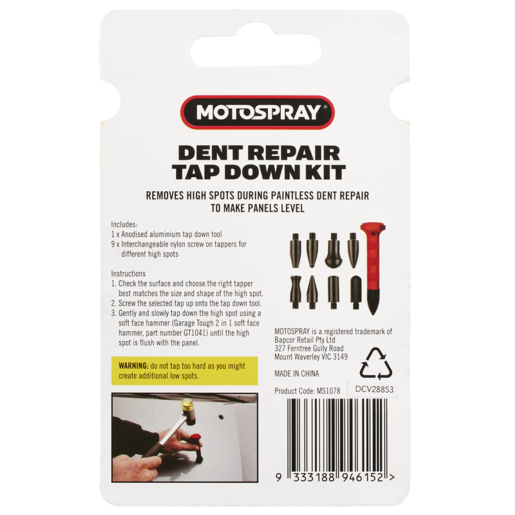Motospray Dent Repair Tap Down Kit - MS1078 