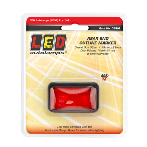 LED Autolamps LED Rear End Outline Marker Lamp - 58RM