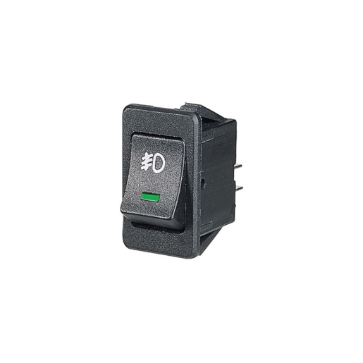 Narva Off/On Rocker Switch With Green LED & Front Fog Symbol - 63027BL