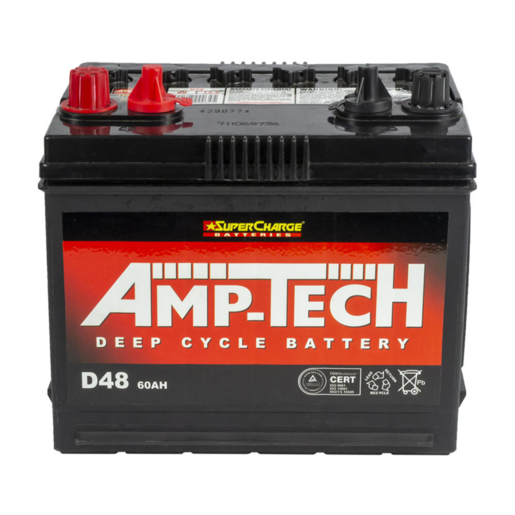 AmpTech Flooded Deep Cycle 12V 103RC 60AH Battery - D48