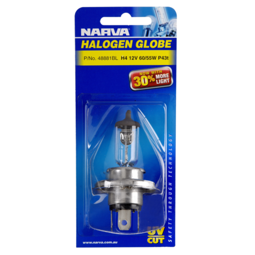 Narva Halogen Headlight Hlobe H4 12V 60/55W P43T - 48881BL