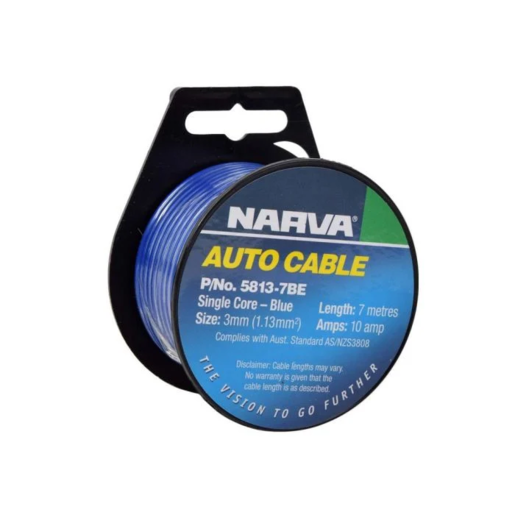 Narva Cable Single Core 3mm 10A 7M - 5813-7BE