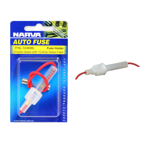 Narva Glass Fuse Holder 10Amp (Pack of 1) - 54380BL