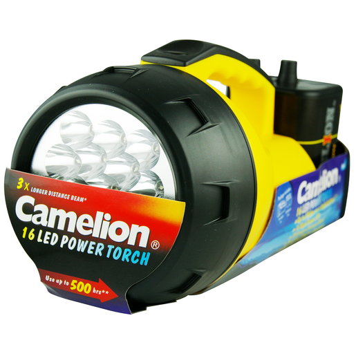 Camelion 16LED Torch With 6V Batteries FL-16 ED-4R25 - CAT16L6VB 