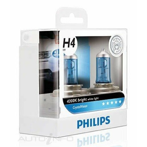 Philips CrystalVision Halogen Headlight Globe H1 12V 55W - 12258CVSM