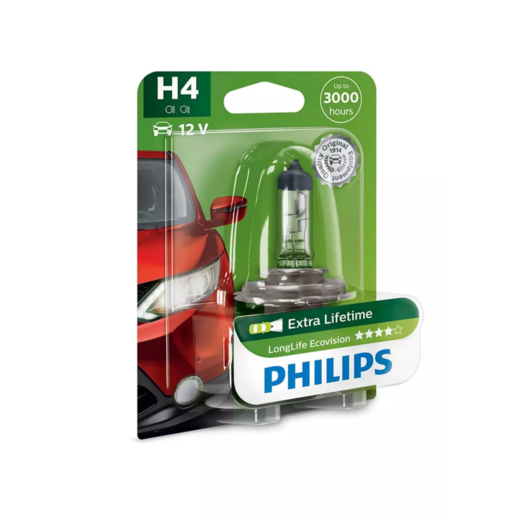 Philips LongLife EcoVision Headlight Globe H4 60/55W 12V - 12342LLECOB1