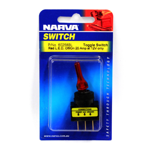 Narva Off/On Toggle Switch With LED - 60258BL