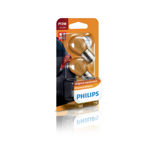 Philips Globe Bayonet Amber BAU15S 12V - 12496B2