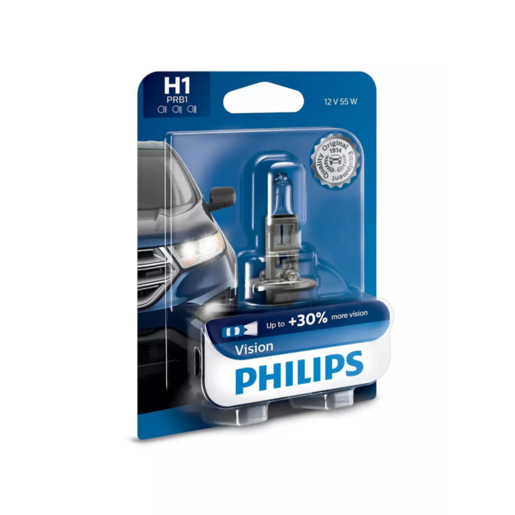 Philips Vision Premium Halogen Headlight Globe H1 12V 55W - 12258PRB1