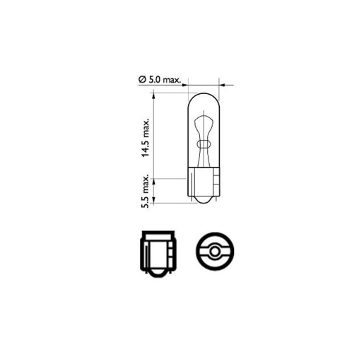 Philips Vision Wedge Globe 4.6D/T/5mm x 12V 1.2W W2 Twin Pack - 12516B2