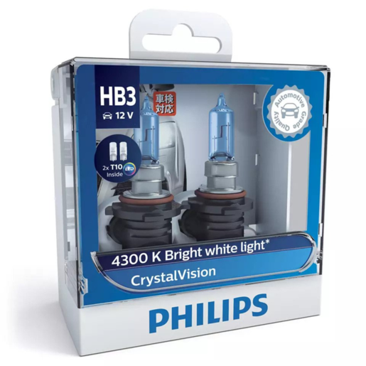 Philips CrystalVision Car Headlight Bulb Globe HB3 12V 60W - 9005CVSL