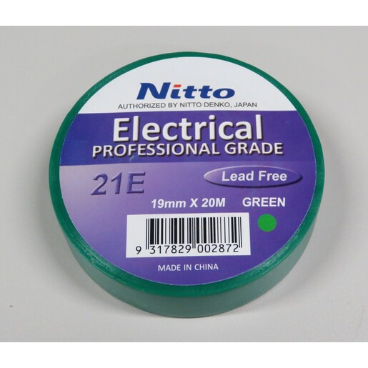 Nitto 21E Green Professional Grade Electrical Tape - 19MMX20MGN-E