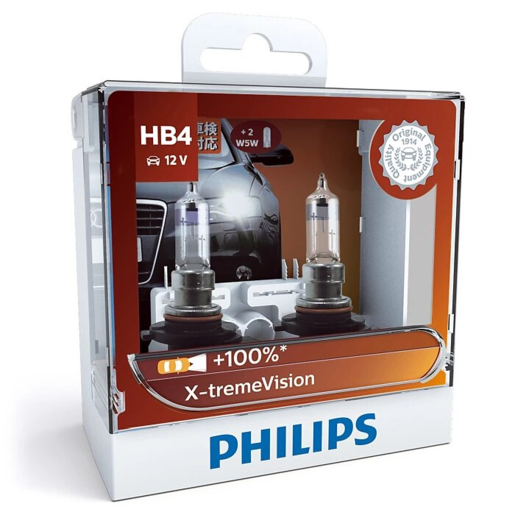 Philips X-TremeVision Halogen Globe HB3/HB3A 12V 65W Twin Pack - 9005XVSM