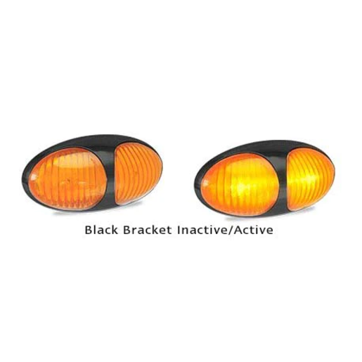 LED Autolamps 12-24 Volt Black Bracket Side Marker Lamp - 37AM2P