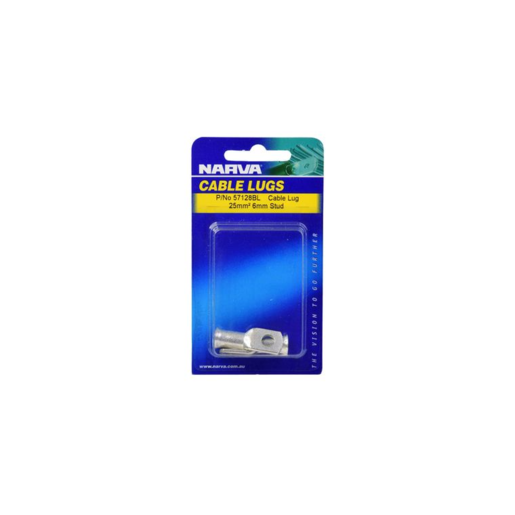 Narva Cable Lug 25mm2 6mm Stud (Blister Pack of 2) - 57128BL