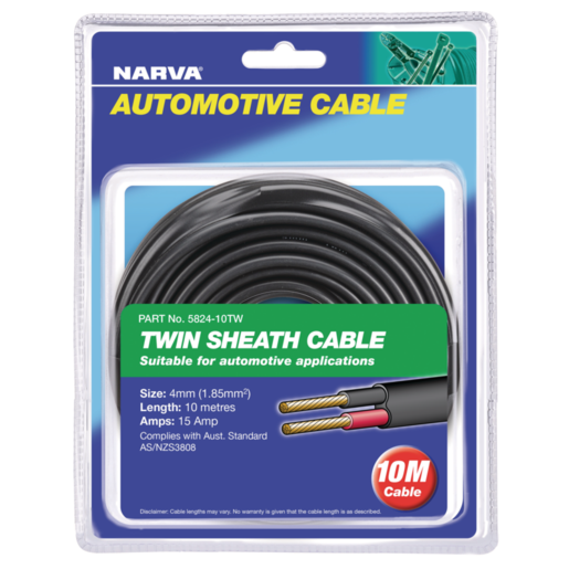 Narva Cable Twin Core 3mm 10A 5M - 5823-5TW