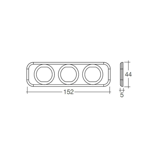 Narva Acc/Dual USB/Volt Triple Flush Mount - 81181BL