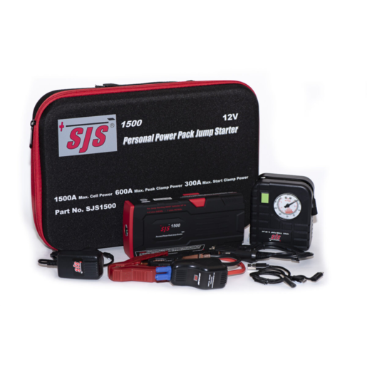 SJS Personal Power Pack And Jump Starter 1500A with TP001Tyre Pump