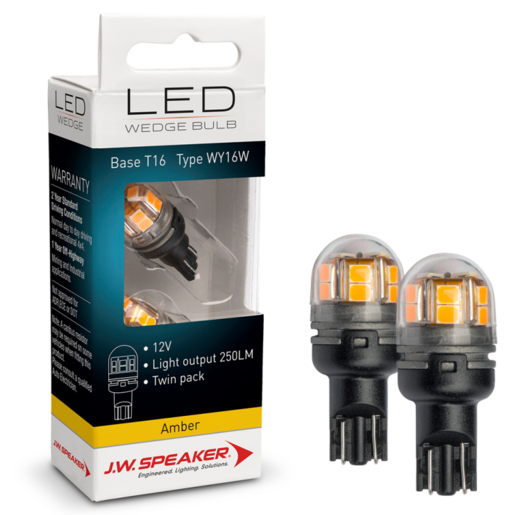 JW Speaker LED Amber Wedge Bulbs WY16W T16 12/24V - 990122
