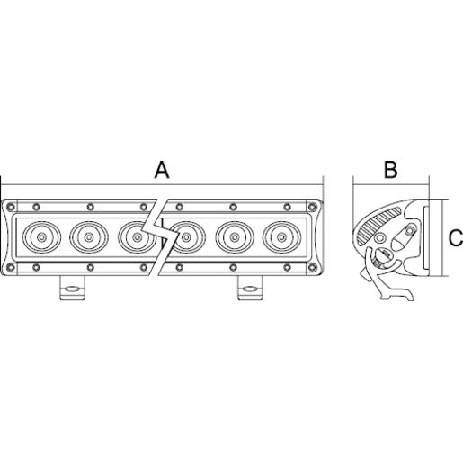 Roadvision SRW Series Single LED Light Bar 276 x 67 x 56.5mm - RBLW110S